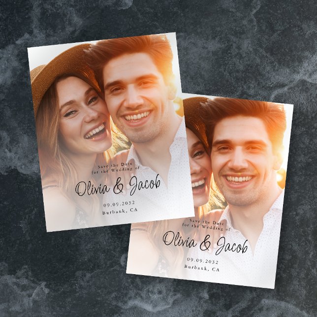 PAPER Simple Script Photo Wedding Save the Date (Creator Uploaded)