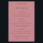 PAPER | Simple Typography Dusty Rose Wedding Menu<br><div class="desc">Simple Typography Dusty Rose Wedding Menu. A great value PAPER (not card) alternative WITHOUT ENVELOPES at a budget price. You can also change the font style and colors and the background colors on the front and back if you wish via the Click to Customize Further option.</div>
