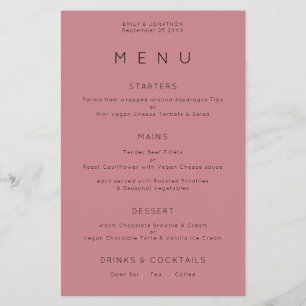 PAPER   Simple Typography Dusty Rose Wedding Menu