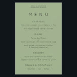 PAPER | Simple Typography Sage Green Wedding Menu<br><div class="desc">Simple Typography Sage Green Wedding Menu. A great value PAPER (not card) alternative WITHOUT ENVELOPES at a budget price.  You can also change the font style and colours and the background colours on the front and back if you wish via the Click to Customise Further option.</div>