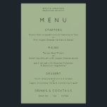 PAPER | Simple Typography Sage Green Wedding Menu<br><div class="desc">Simple Typography Sage Green Wedding Menu. A great value PAPER (not card) alternative WITHOUT ENVELOPES at a budget price.  You can also change the font style and colours and the background colours on the front and back if you wish via the Click to Customise Further option.</div>