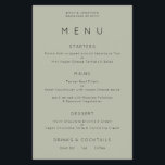 PAPER Simple Typography Soft Sage Wedding Menu<br><div class="desc">Simple Typography Soft Sage Wedding Menu. A great value PAPER (not card) alternative WITHOUT ENVELOPES at a budget price.  You can also change the font style and colours and the background colours on the front and back if you wish via the Click to Customise Further option.</div>