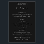 PAPER | Simple Typography White Black Wedding Menu<br><div class="desc">Simple Typography White Black Wedding Menu. A great value PAPER (not card) alternative WITHOUT ENVELOPES at a budget price.  You can change the font style and colors and the background colors on the front and back if you wish via the Click to Customize Further option.</div>