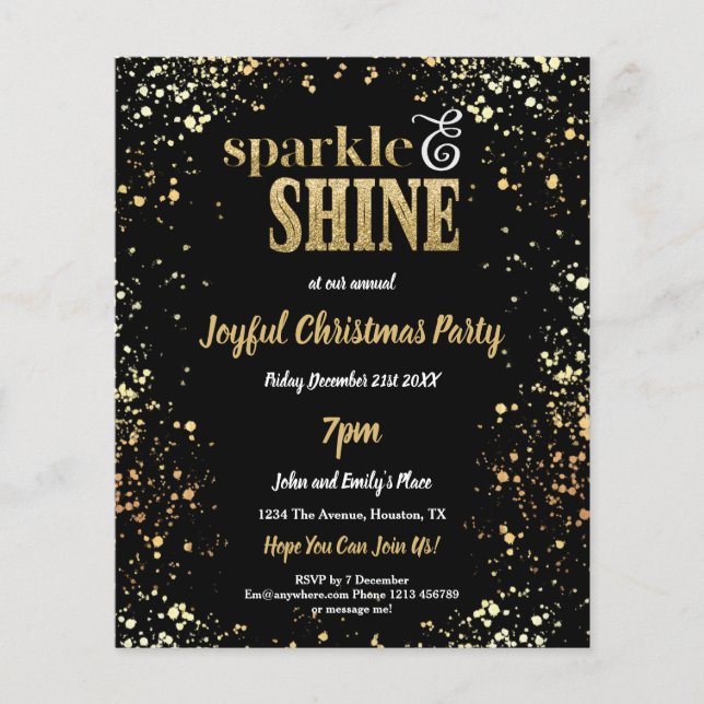 PAPER Sparkle Shine Gold Black Christmas Party (Front)
