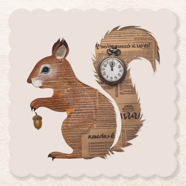 Paper Squirrel Coaster (Front)