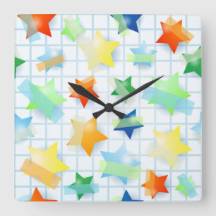 Paper stars, clock