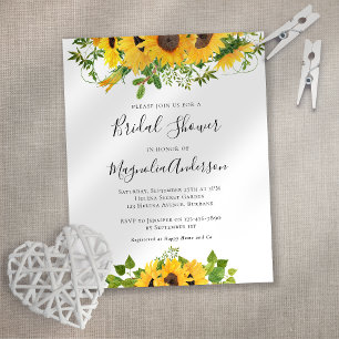 PAPER Sunflower Bridal Shower Brunch Invitation