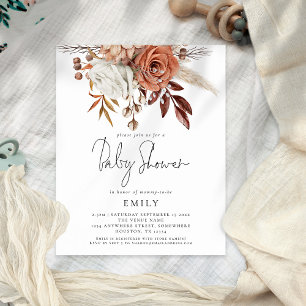 PAPER Terracotta Florals Baby Shower Invitation