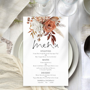 PAPER Terracotta Florals Rustic Wedding Menu