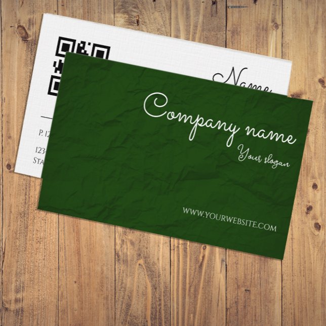 Paper texture life coach green QR Business Card (Creator Uploaded)