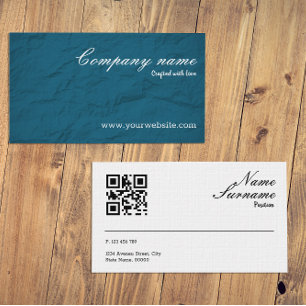 Paper texture turquoise jewellery QR Business Card