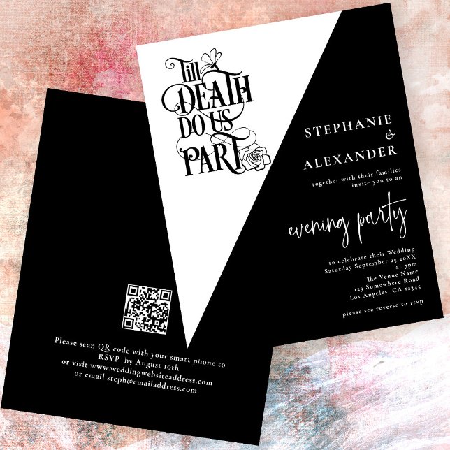 PAPER Till Death Do Us Part Evening Party Wedding (Front and back view)