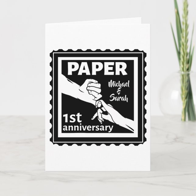 Paper traditional 1st wedding anniversary card (Front)