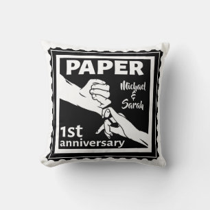 Paper traditional 1st wedding anniversary cushion