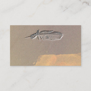 Paper Vintage Old Feather Light Business Cards