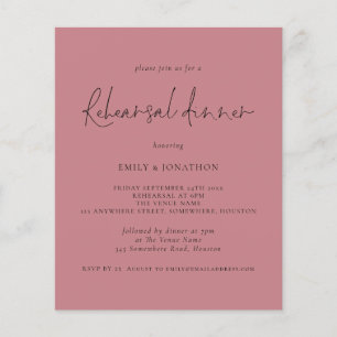 PAPER Wedding Rehearsal Dinner Dusty Rose Invite