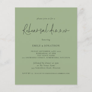 PAPER   Wedding Rehearsal Dinner Sage Green Invite