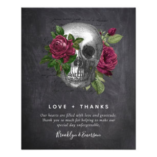 PAPER Wedding Thank You Note   Gothic Skull Photo