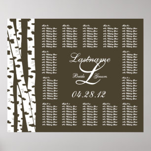Paper White Birch Trees Wedding Seating Chart