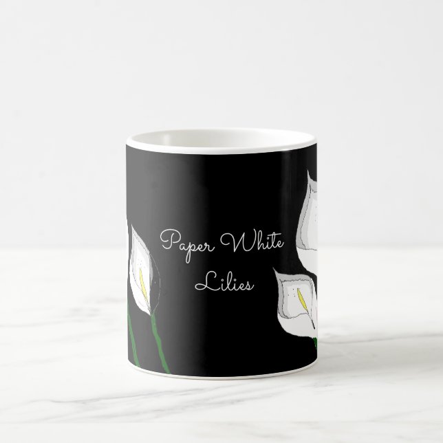 Paper White Lilies Coffee Mug (Center)