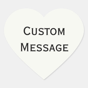 Paper White with custom message Heart Sticker