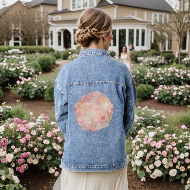 Paper Wings and Roses Denim Jacket (Wedding Back)