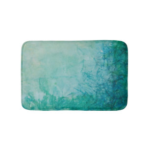 Paper With Blue, Green, And Black Paint Abstract Bath Mat