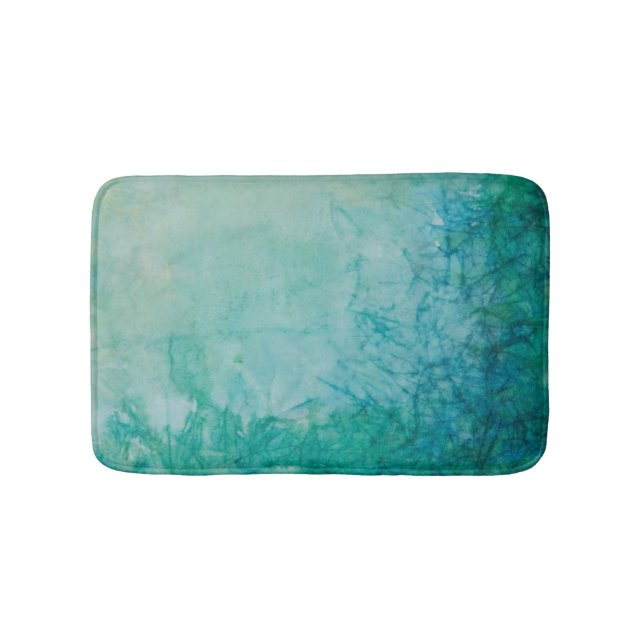 Paper With Blue, Green, And Black Paint Abstract Bath Mat (Front)