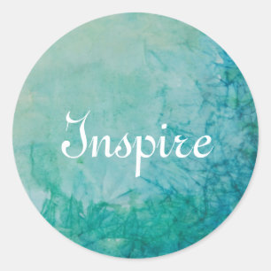 Paper With Blue, Green, And Black Paint Abstract Classic Round Sticker