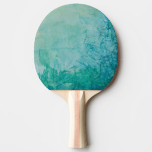 Paper With Blue, Green, And Black Paint Abstract Ping Pong Paddle