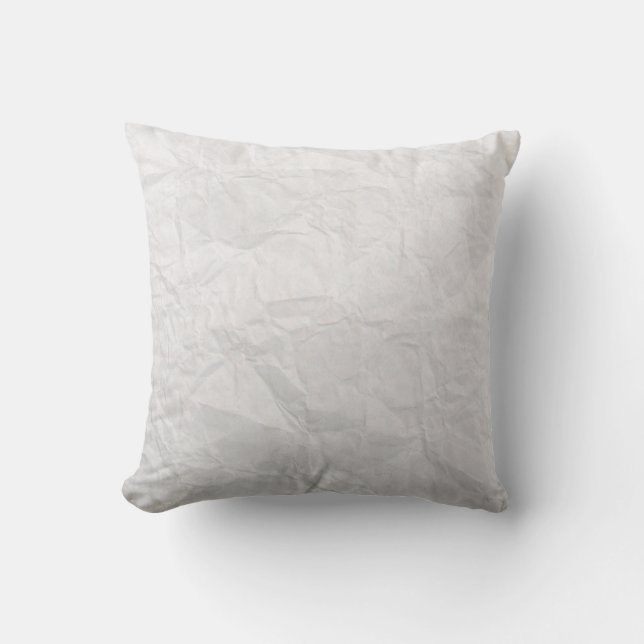 Paper wrinkled white cute texture cushion (Front)