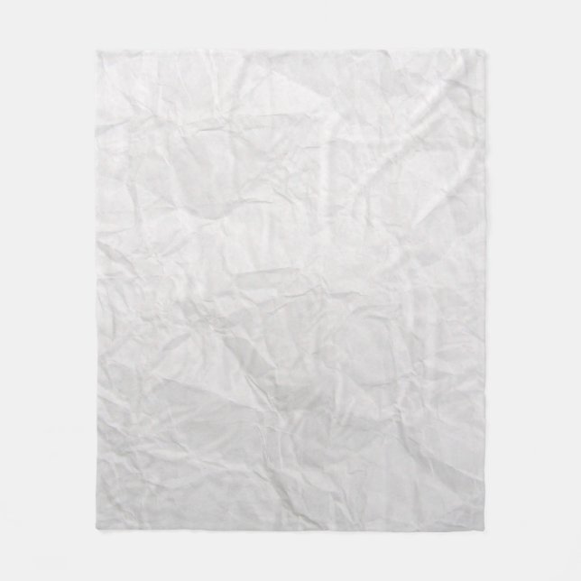 Paper wrinkled white cute texture fleece blanket (Front)