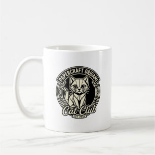 Papercraft Origami Cat Funny Cat Graphic - Papercr Coffee Mug