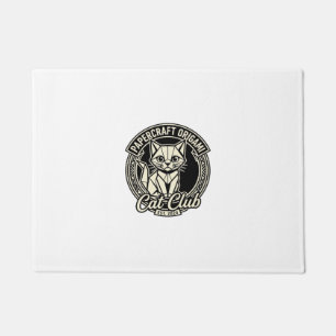 Papercraft Origami Cat Funny Cat Graphic - Papercr Doormat