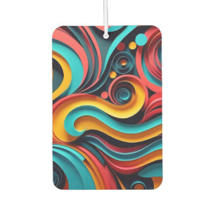 Papercut Colourful Waves Artwork Car Air Freshener