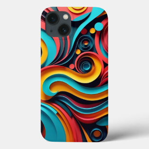Papercut Colourful Waves Artwork iPhone 13 Case