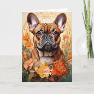Papercut French Bulldog Illustration Holiday Card