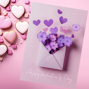 Papercut Hearts and Flowers Valentine's Greeting Holiday Card