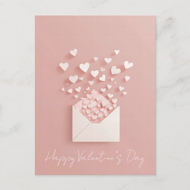 Papercut Hearts Valentine's Greeting Postcard (Front)