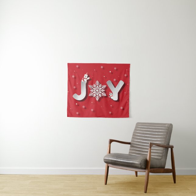 Papercut JOY with Penguin & Polar Bear Tapestry (In Situ (Horizontal))
