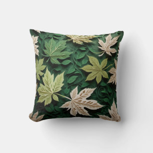 Papercut Leafs Pattern - Nature-Inspired Elegance Cushion