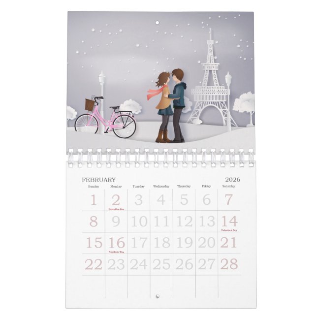 Papercut Love & Romance Couples Calendar (Feb 2026)