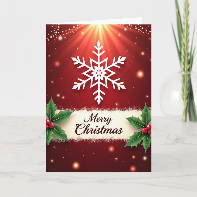 Papercut Snowflake Christmas Card (Front)
