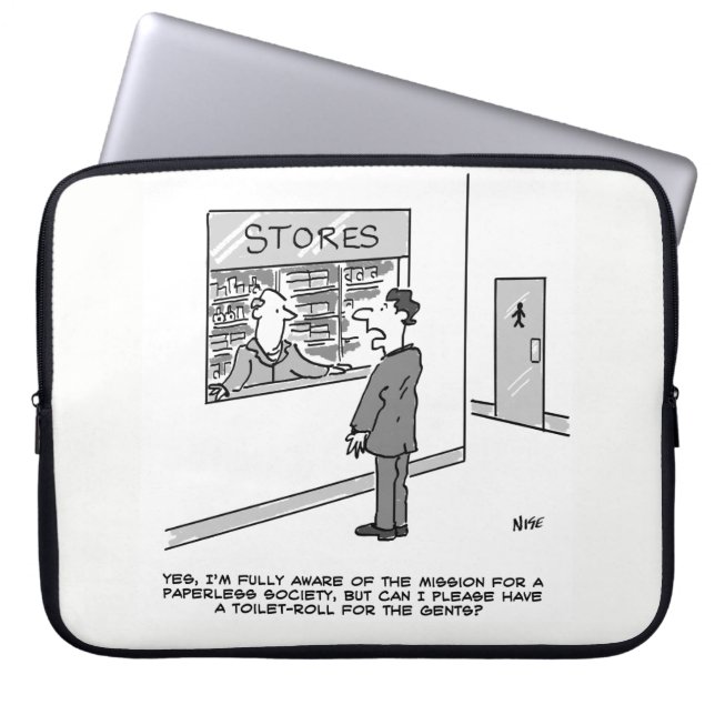 Paperless Society. Man wants a Toilet Roll Laptop Sleeve (Front)