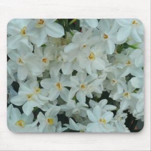 Paperwhite Narcissus Delicate White Flowers Mouse Pad