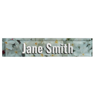 Paperwhite Narcissus Delicate White Flowers Nameplate