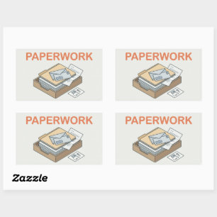 Paperwork ADHD Doom Pile Organizer Rectangular Sticker