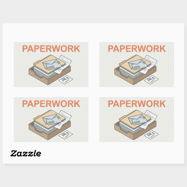 Paperwork ADHD Doom Pile Organizer Rectangular Sticker (Sheet)