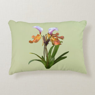 Paphiopedilum Orchids Intertwined Decorative Cushion