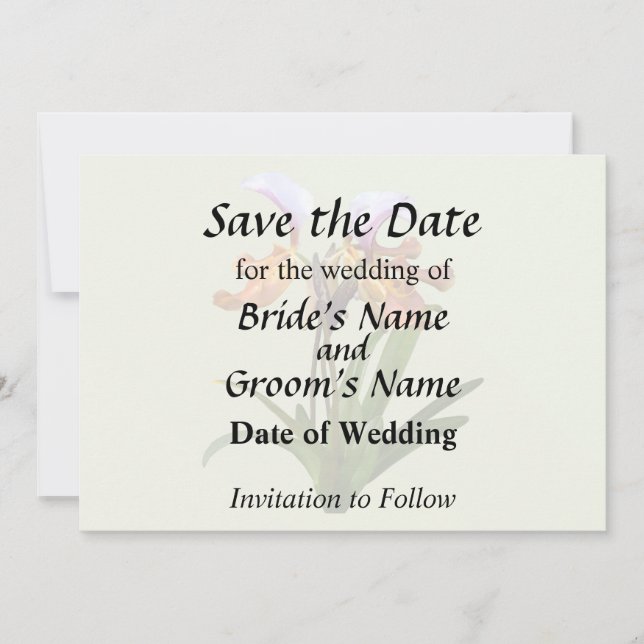 Paphiopedilum Orchids Intertwined Save The Date (Front)